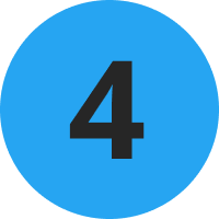 A bold black number 4 centered inside a bright blue circle on a light gray background.