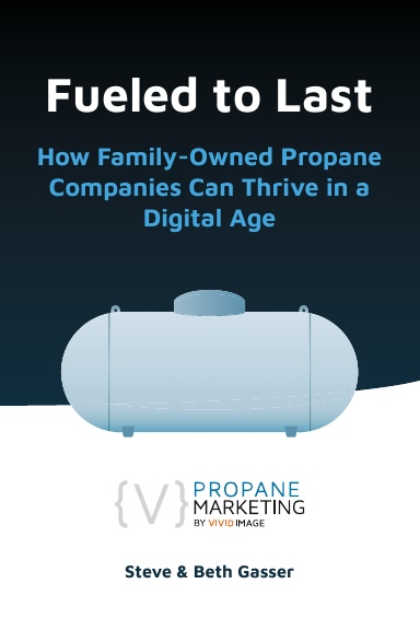 Book cover titled Fueled to Last with a propane tank illustration and subtitle for family propane business success.